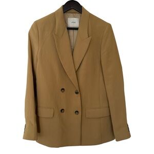 Aritzia Wilfred Size 6 Tan Destiny Blazer Double Breasted Lined Business Casual